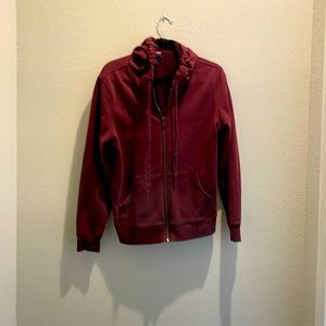 Old Navy women’s Burgundy fleece hoodie, Large. Pre-owned.